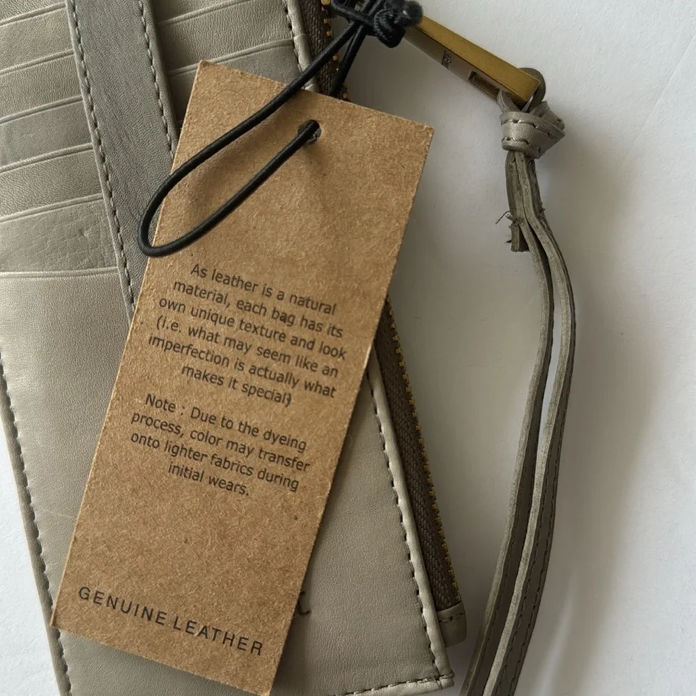 Margot Grey slim leather Card case wallet wristlet
